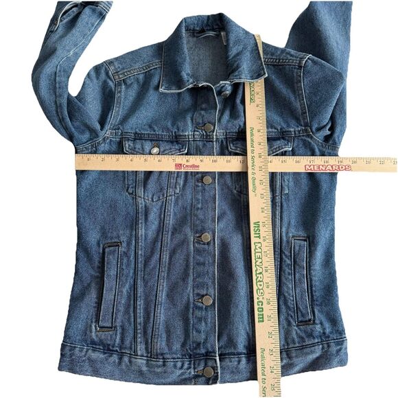 Divided H&M Womens Denim Jean Jacket Button Up Trucker Medium Wash Cotton Sz 2 - Picture 2 of 5